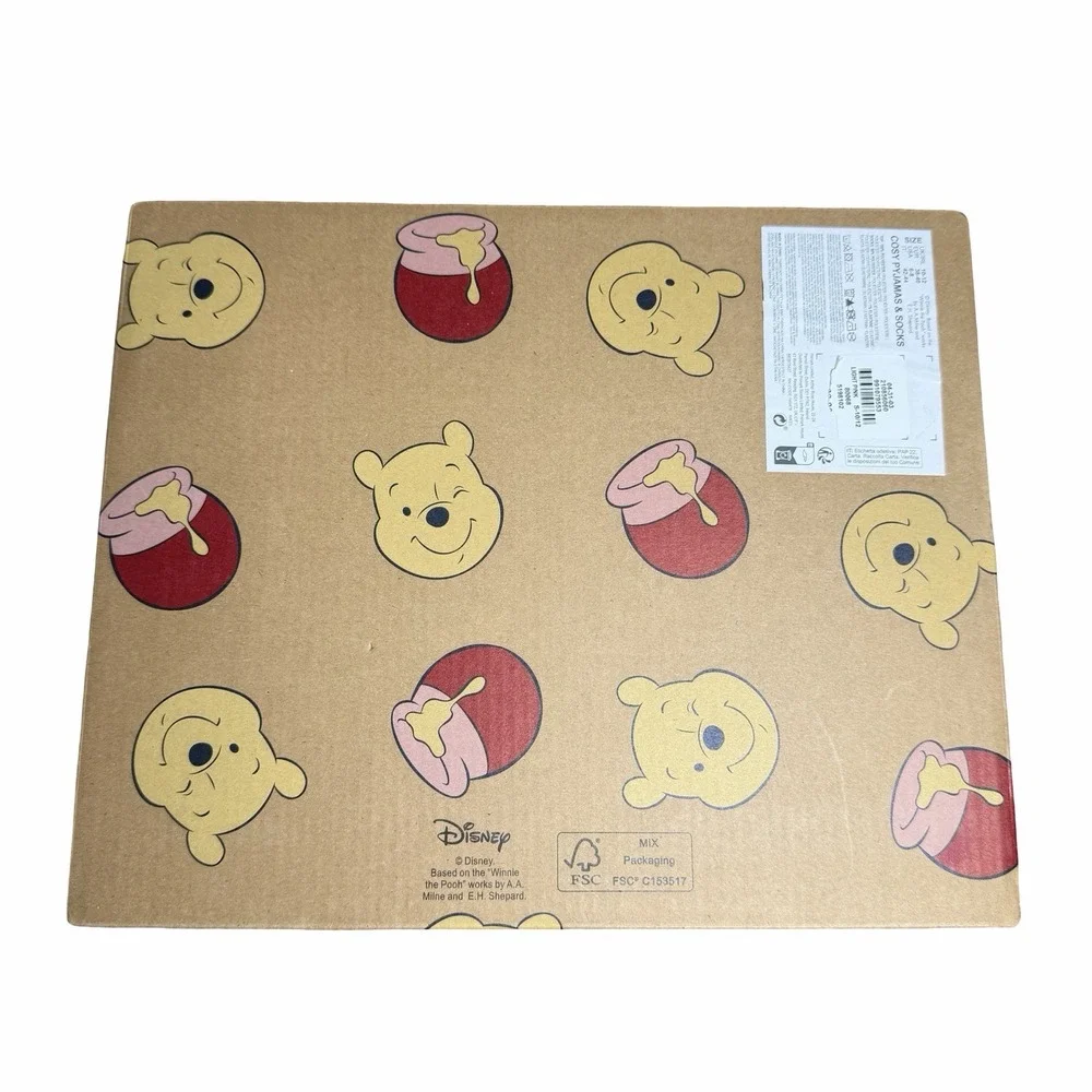 NEW Disney Winnie The Pooh Womens‎ Pajama Set with Socks Size S Primark Cozycore